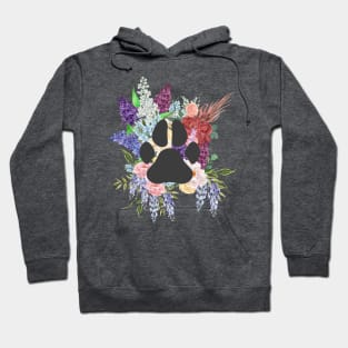 Dog Paws and Flowers Hoodie